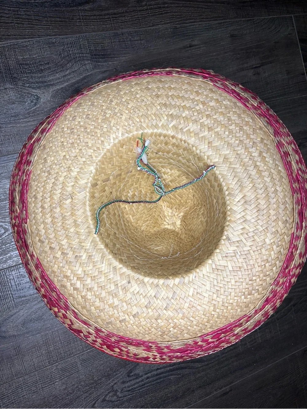 Straw Sombrero with Red Trim - Women Accessories